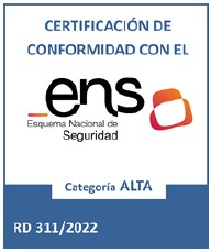 Certificación de conformidad con el Esquema Nacional de Seguridad, categoría Alta